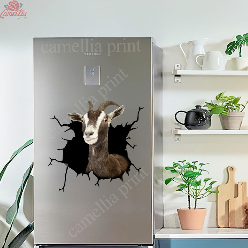 Toggenburg Goat premium waterproof farmhouse sticker in a cute circle design for laptops, tumblers, and windows