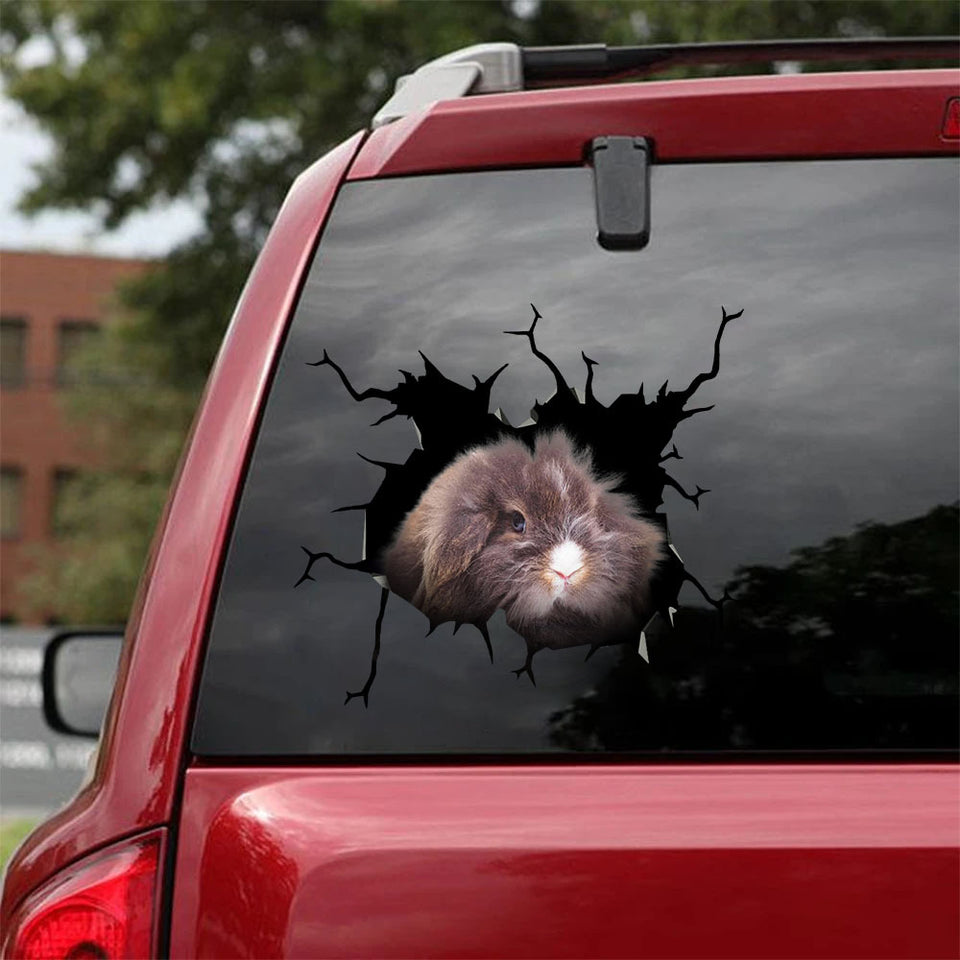 [sk1550-snf-tnt]-rabbit-crack-car-sticker-animals-lover