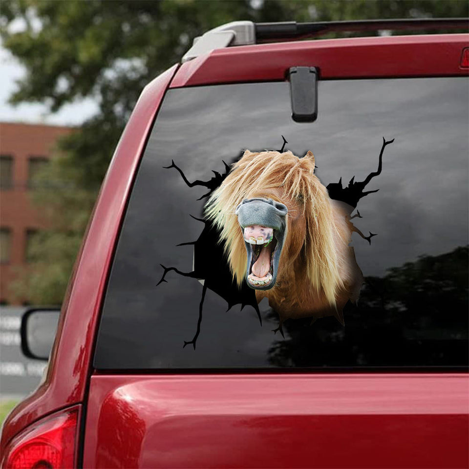 [sk1571-snf-tnt]-pony-horse-crack-sticker-cattle-lover