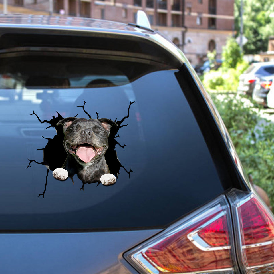 American Pitbull Terrier crack-style dog sticker in premium waterproof die-cut vinyl
