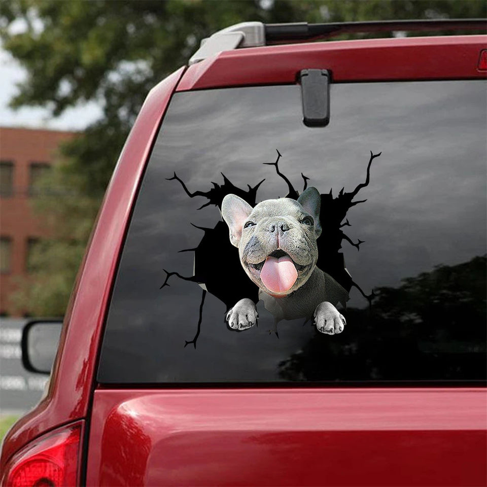 [sk1628-snf-lad]-french-bulldog-crack-car-sticker-dogs-lover