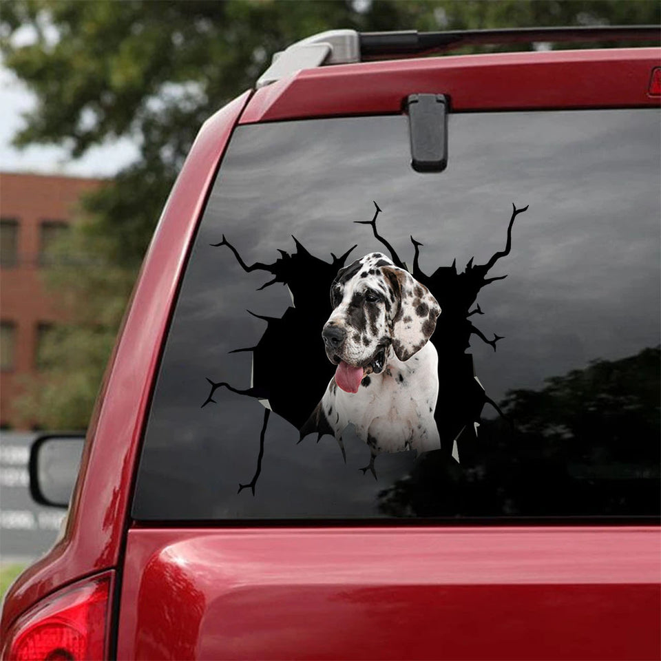 [sk1686-snf-lad]-great-dane-crack-car-sticker-dogs-lover