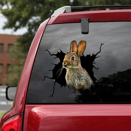 Rabbit Crack Car Decal Custom Kawaii Window Stickers Gift Ideas For Dad