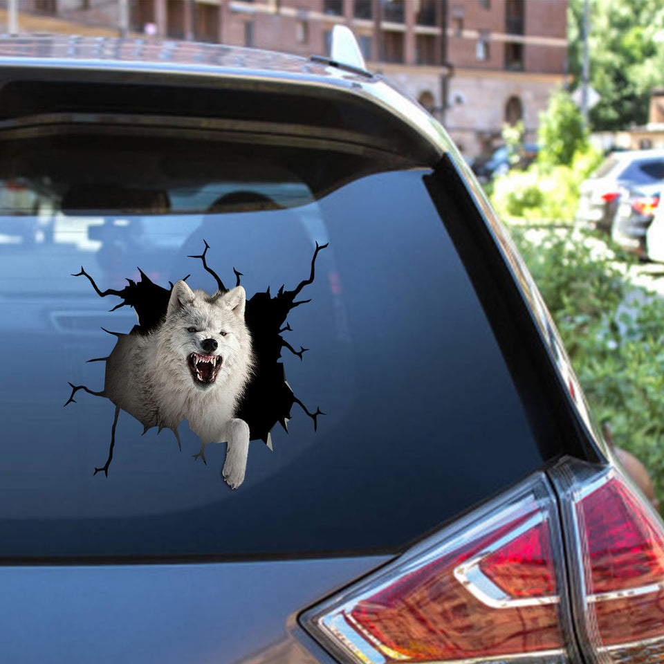 Wolf crack sticker in a lovely 3D design for water bottles, laptops, and other smooth surfaces