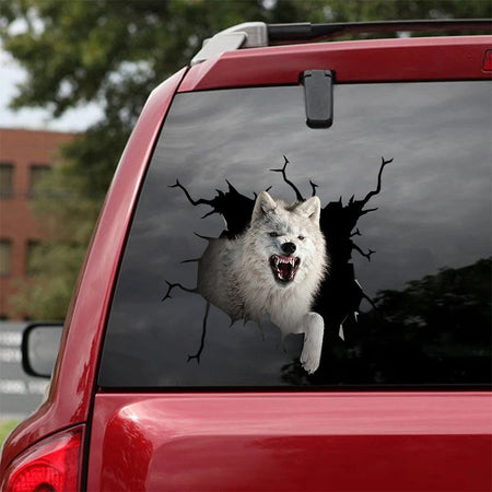 Wolf crack sticker in a lovely 3D design for water bottles, laptops, and other smooth surfaces