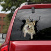 [sk1819-snf-lad]-wolf-crack-sticker-animals-lover