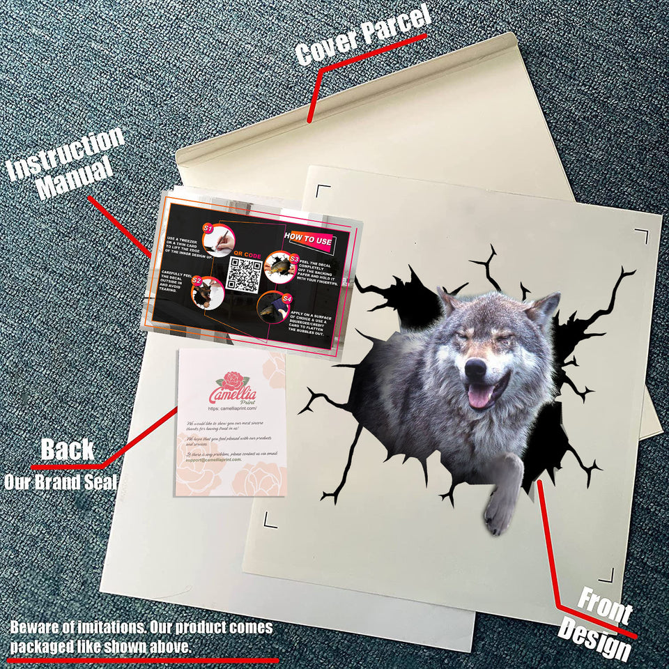 Wolf Crack Bone funny die-cut vinyl sticker sheet for laptops, tumblers, and water bottles