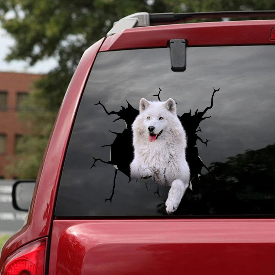 [sk1821-snf-lad]-wolf-crack-sticker-animals-lover