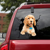 Cocker Spaniel Blonde Crack Sticker For Back Window Wiper Funny Window Decals Birthday Gifts For Women - General die-cut waterproof vinyl sticker decal