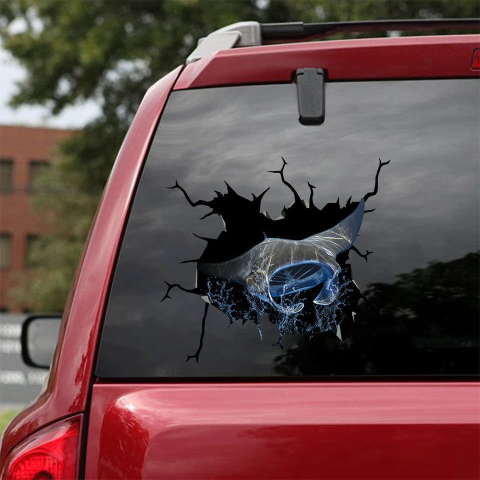 [sk1894-snf-lad]-manta-ray-crack-sticker-scuba-diving-lover