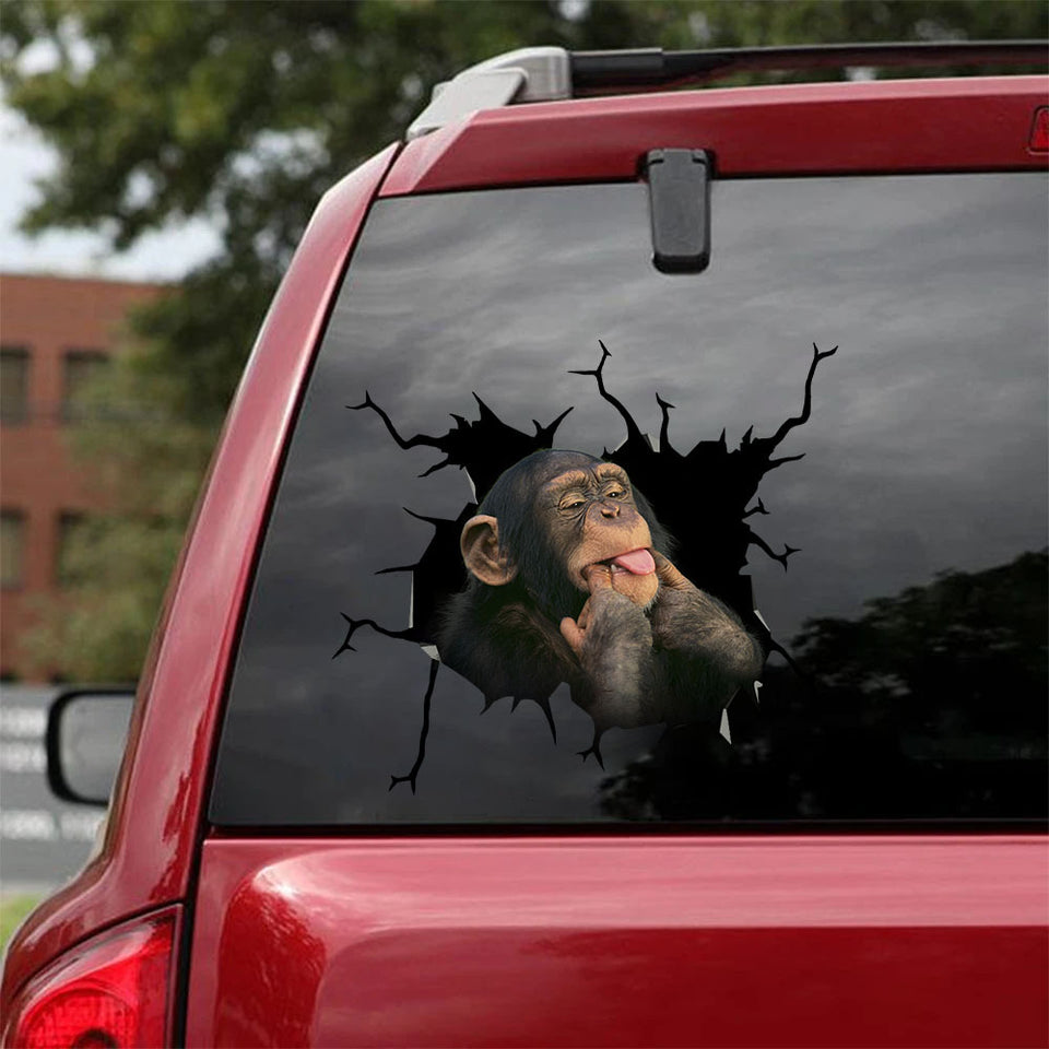 [sk1927-snf-tnt]-funny-monkey-crack-sticker-animals-lover