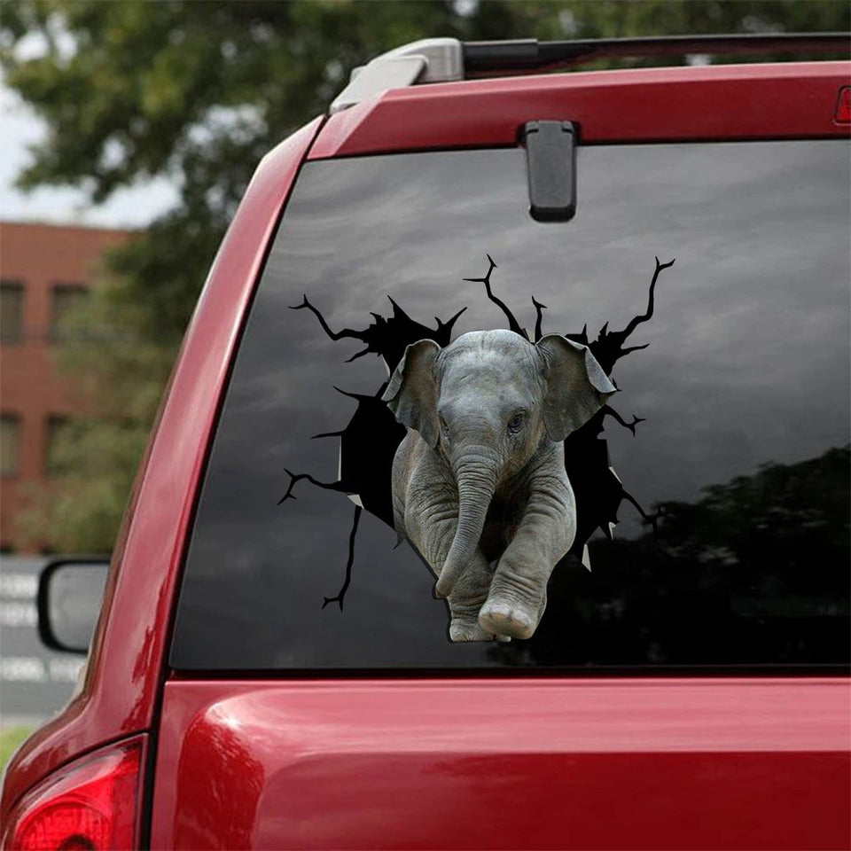 Elephant Crack Head Decal Funny Pictures Small Stickers One Year Anniversary Gifts - General die-cut waterproof vinyl sticker decal