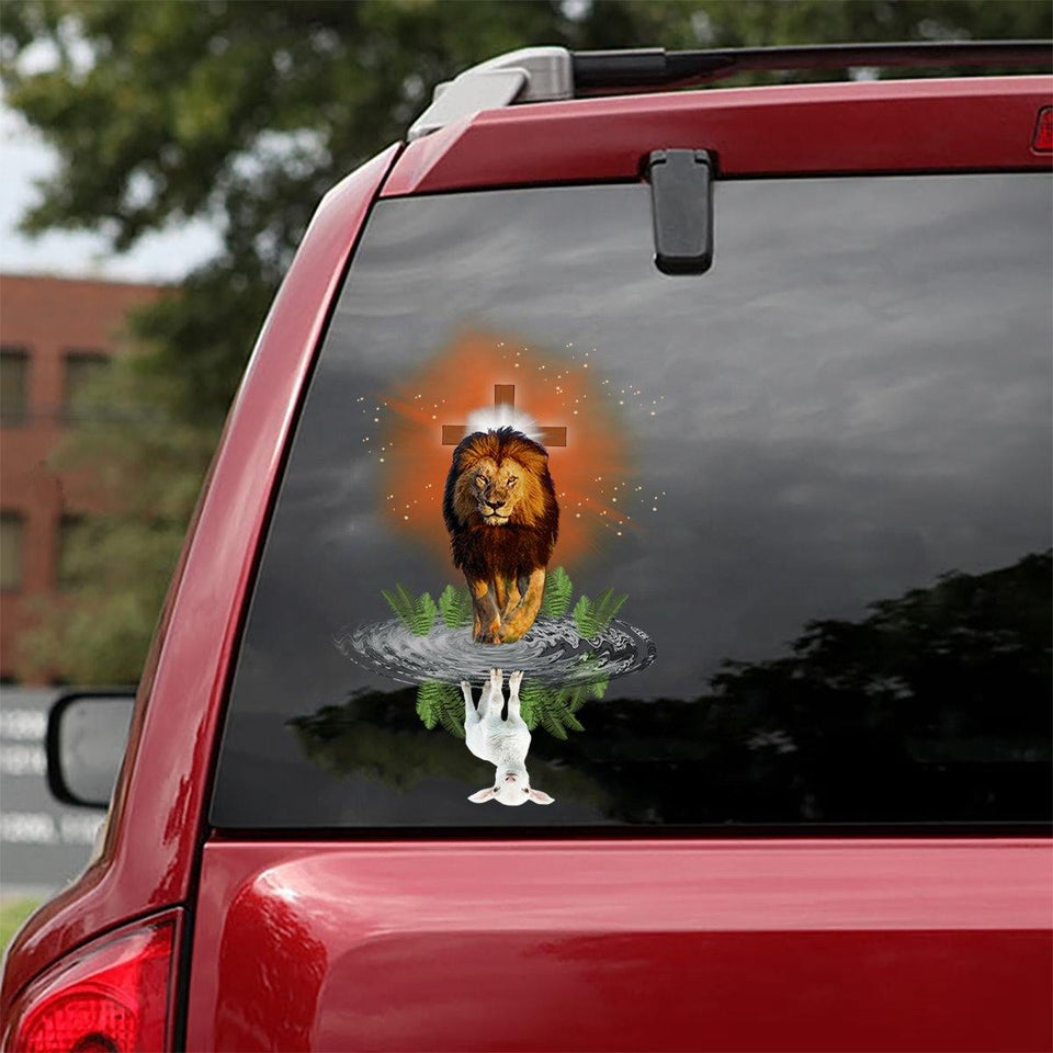 [sk0086-snf-PTD] Funny Lion JS Sheep Sticker Animals Lover - Camellia Print