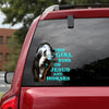 [sk0230-snf-ptd] This girl runs on Js and horses Car Sticker Lover - Camellia Print
