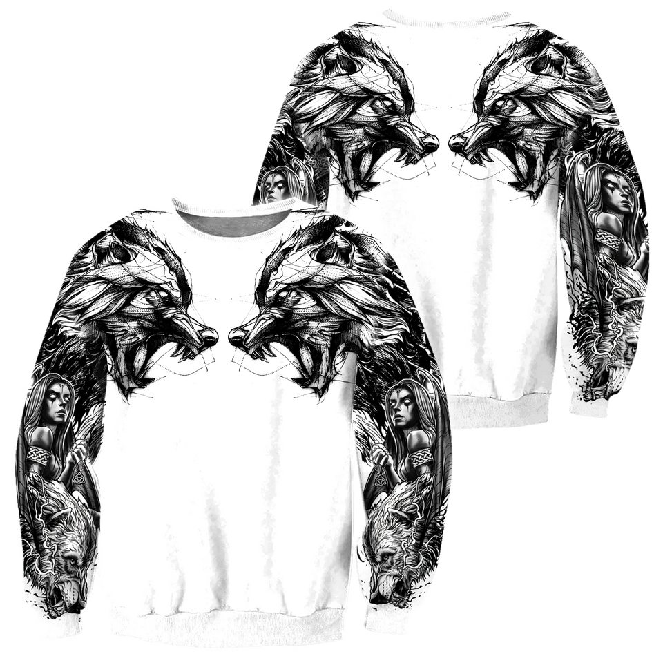 Tattoo Wolf Hoodie T Shirt For Men and Women HAC300502-NM