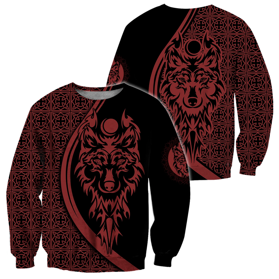 Tattoo Wolf Hoodie T Shirt For Men and Women HAC080606-NM
