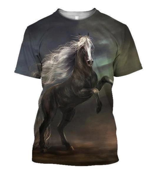 All Over Print Black Horse In The Dark