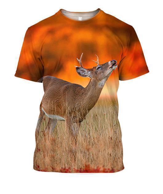 3D All Over Print Deer With Sunset Shirts