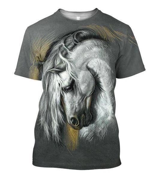 All Over Print White Horse 1