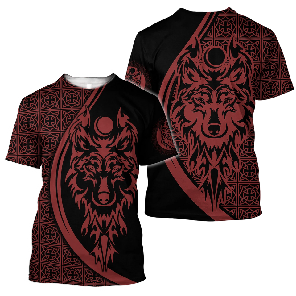 Tattoo Wolf Hoodie T Shirt For Men and Women HAC080606-NM