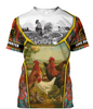 Premium Rooster Floral All Over Printed Unisex 42