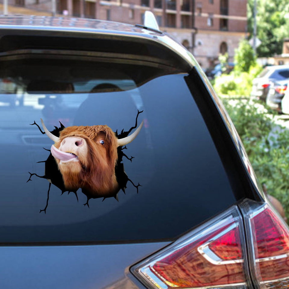 Highland Cow Crack Stickers For Cars Funny Transfer Stickers Stuffer Ideas For Women