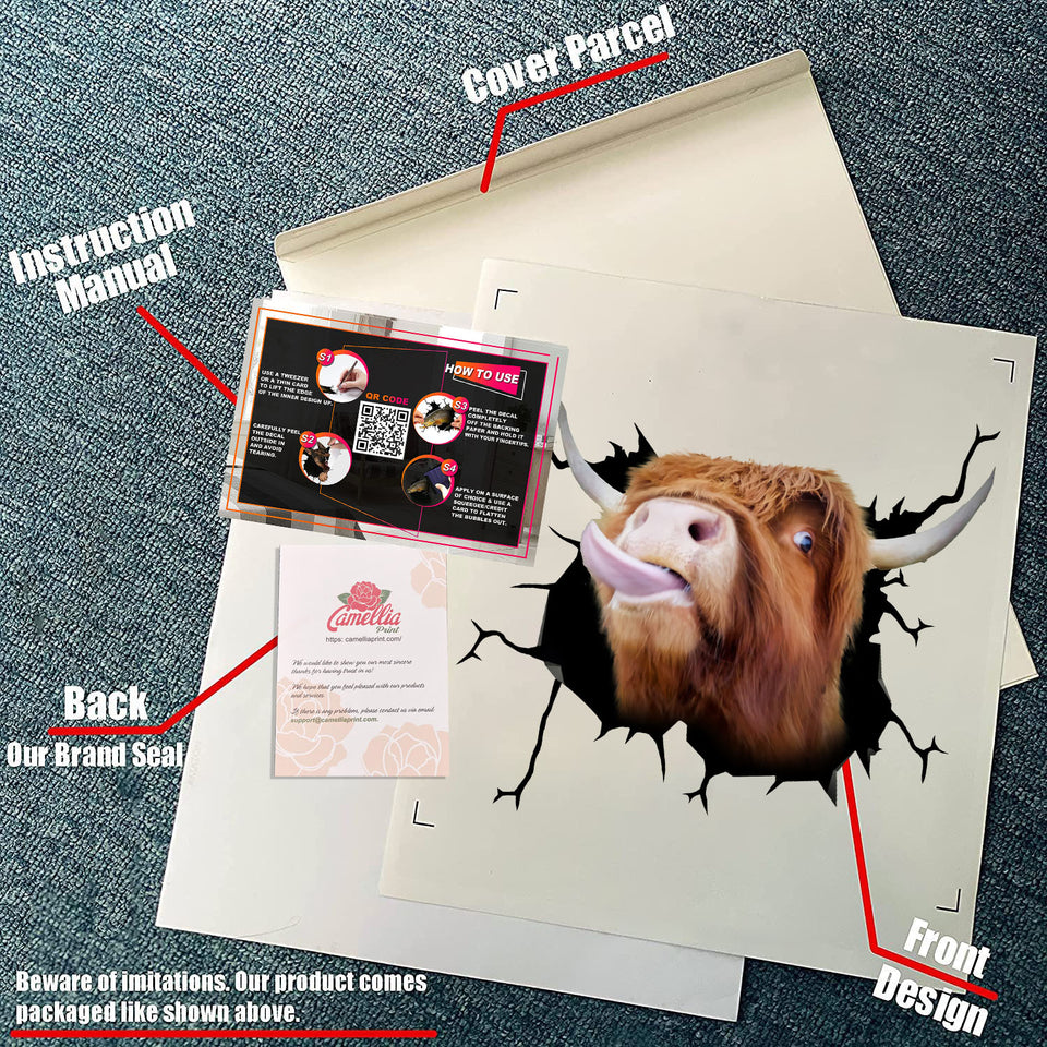 Highland Cow Crack Stickers For Cars Funny Transfer Stickers Stuffer Ideas For Women