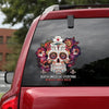 [sk0376-snf-tnt] Skull Nurses Car Sticker - Camellia Print