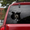 [sk0222-snf-tnt] Skull Crack Car Sticker Lover - Camellia Print