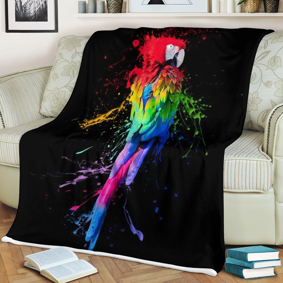 [ha0161-tpa]-parrot-fleece-blanket