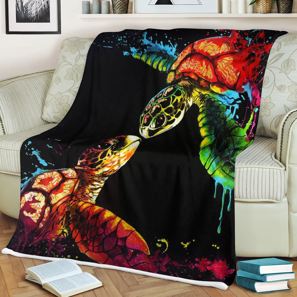 Turtle Blanket - Wildlife & Nature cozy plush fleece throw blanket couch bedding preview