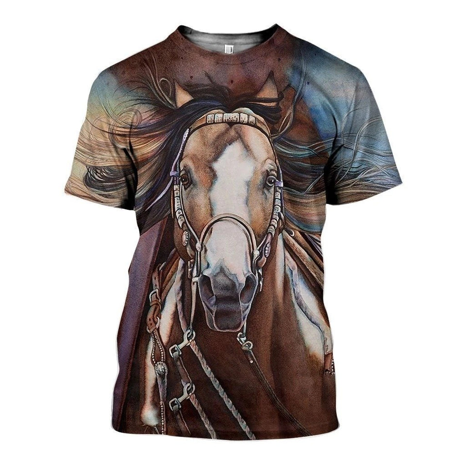 3D All Over Printed Horse Racing Shirts