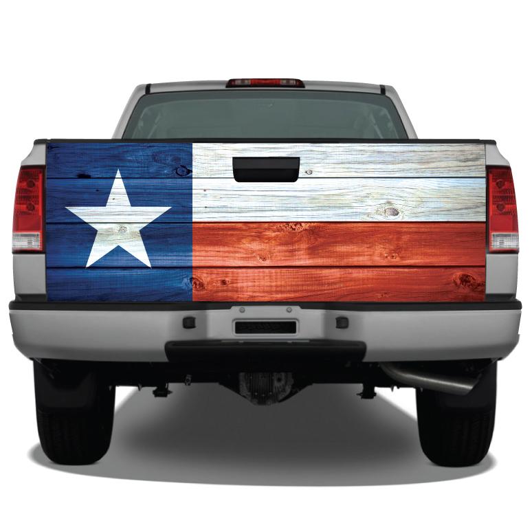 Texas Flag Distressed Wood Tailgate Wrap Sticker Tailgate Wrap Decals For Trucks