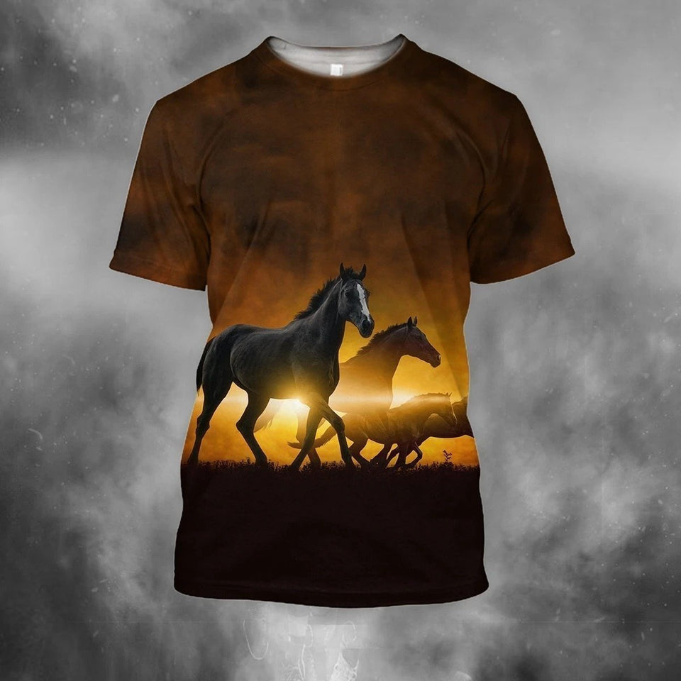3D All Over Print Three Horse Running TH