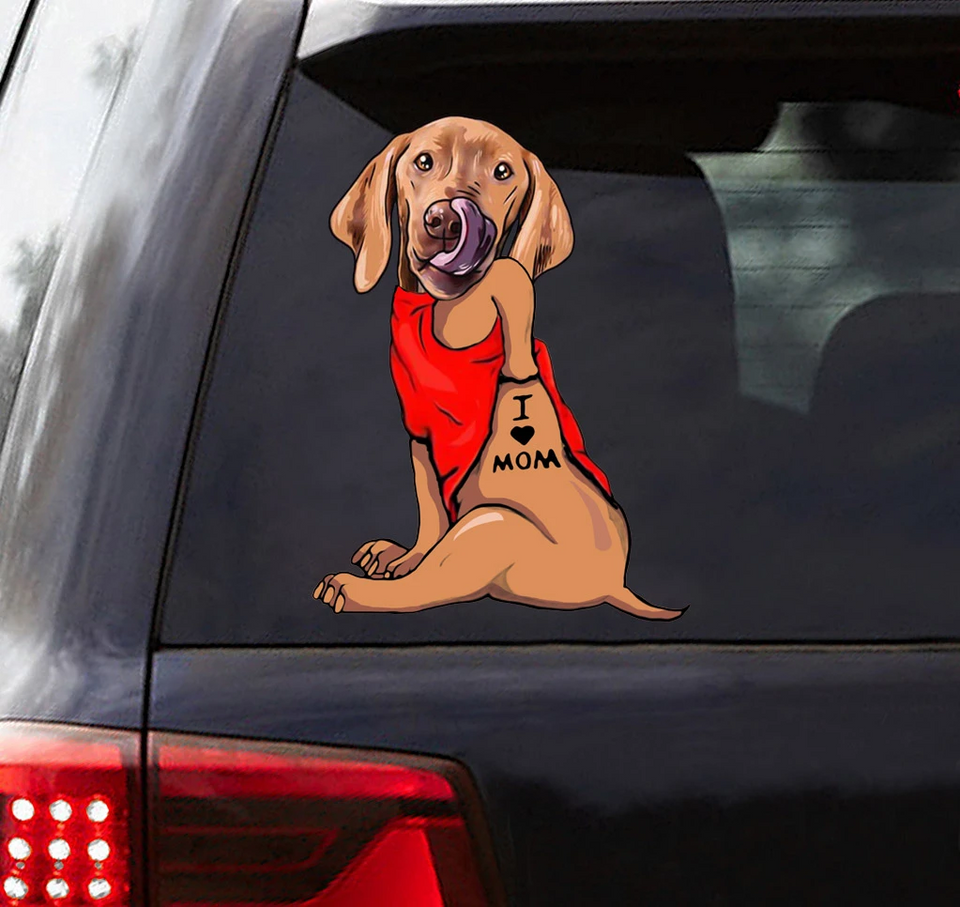 [th0725-snf-ptd]-vizsla-crack-car-sticker-dogs-lover