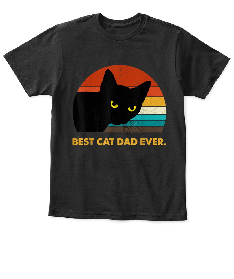 Best Cat Dad Ever Vintage Mens Tshirt Black Cat Daddy Tee