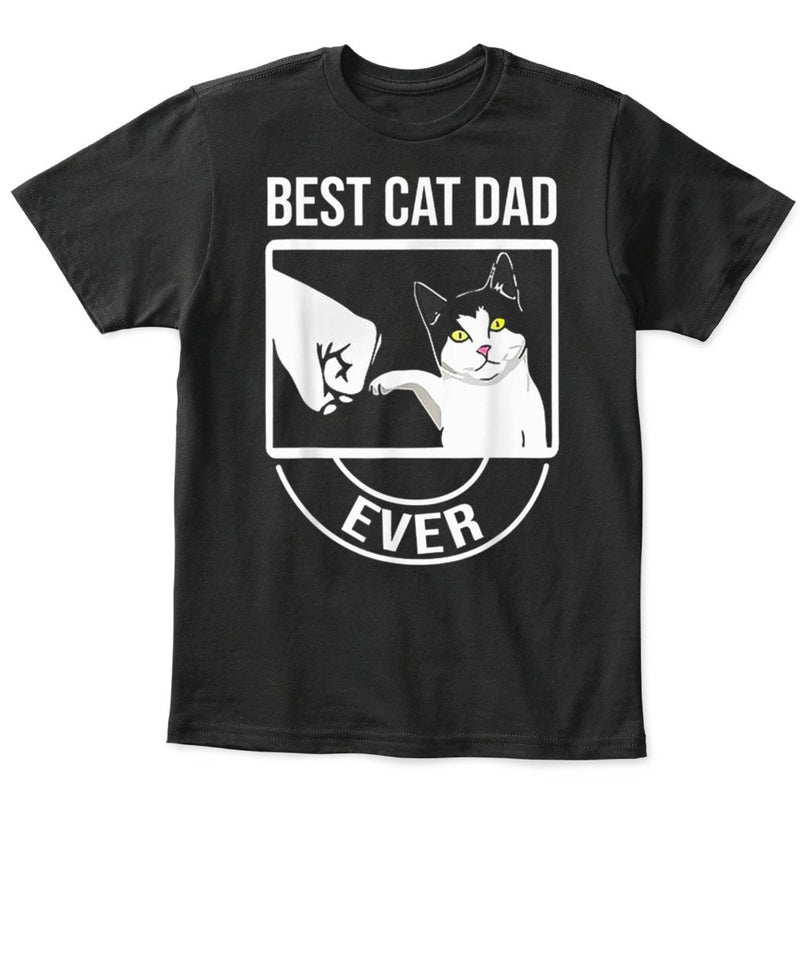 Best Cat Dad Ever Funny Paw Kitten Cat Fist Bump Tee Shirt
