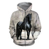 3D All Over Printed Black Horse Shirts
