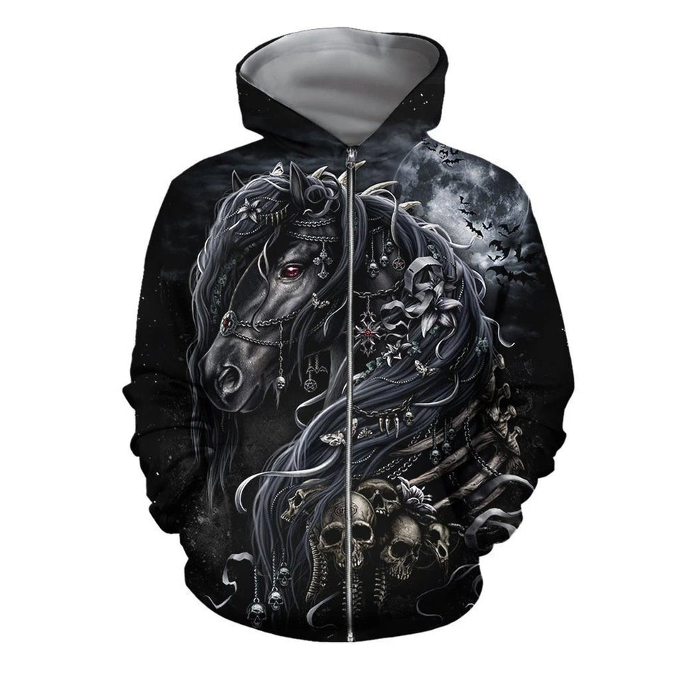 3D All Over Printed Black Horse