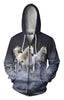 3D All Over Printing White Horse Shirt