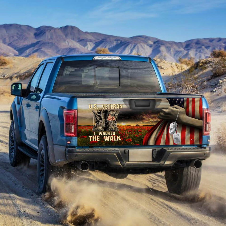 U.s. Veteran I Walked The Walk truck Tailgate Decal Sticker Wrap Tailgate Wrap Decals For Trucks