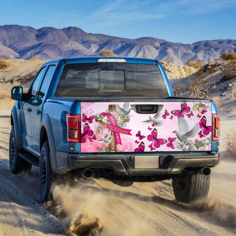 Breast Cancer Awareness truck Tailgate Decal Sticker Wrap Tailgate Wrap Decals For Trucks