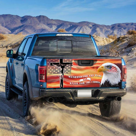 Eagle American Patriots truck Tailgate Decal Sticker Wrap We Stand For The Flag Tailgate Wrap Decals For Trucks