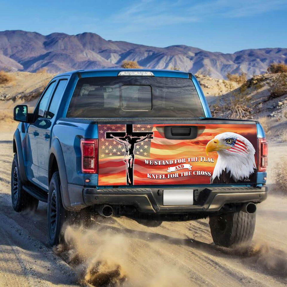 Eagle American Patriots truck Tailgate Decal Sticker Wrap We Stand For The Flag Tailgate Wrap Decals For Trucks