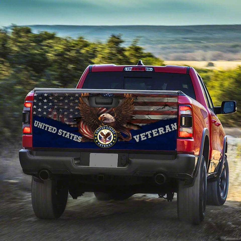 United States Veterans truck Tailgate Decal Sticker Wrap Tailgate Wrap Decals For Trucks