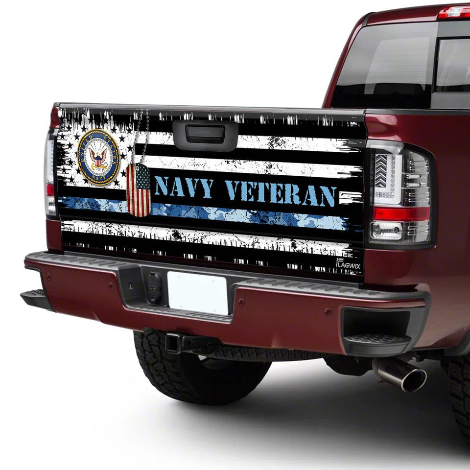 Navy Veterans truck Tailgate Decal Sticker Wrap Us Navy Decor Us Navy Gift Navy Veteran Gift  Tailgate Wrap Decals For Trucks