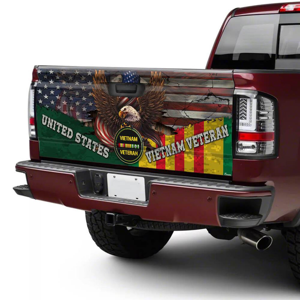 United States Vietnam Veterans truck Tailgate Decal Sticker Wrap Tailgate Wrap Decals For Trucks