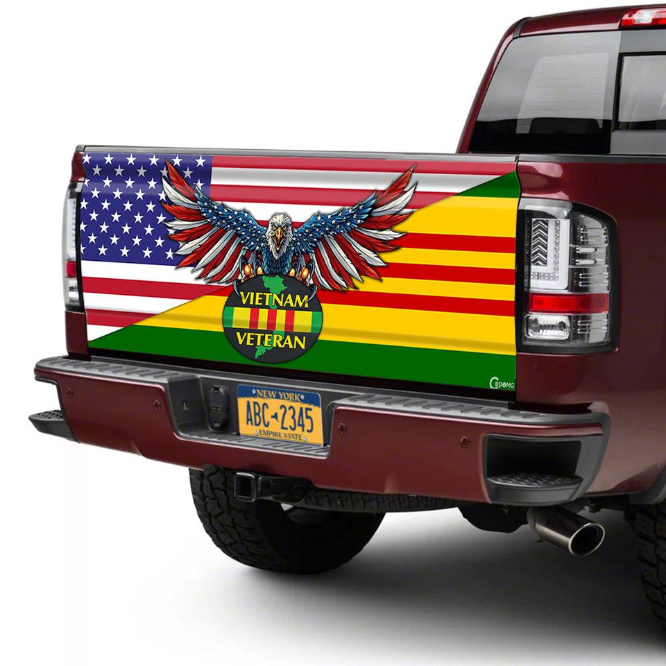 Vietnam Veteran American Truck Tailgate Decal Sticker Wrap Tailgate Wrap Decals For Trucks