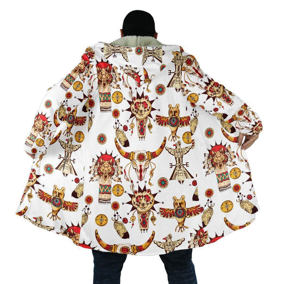 Animal Symbols Hoodie Coat HC1058 - Camellia Print