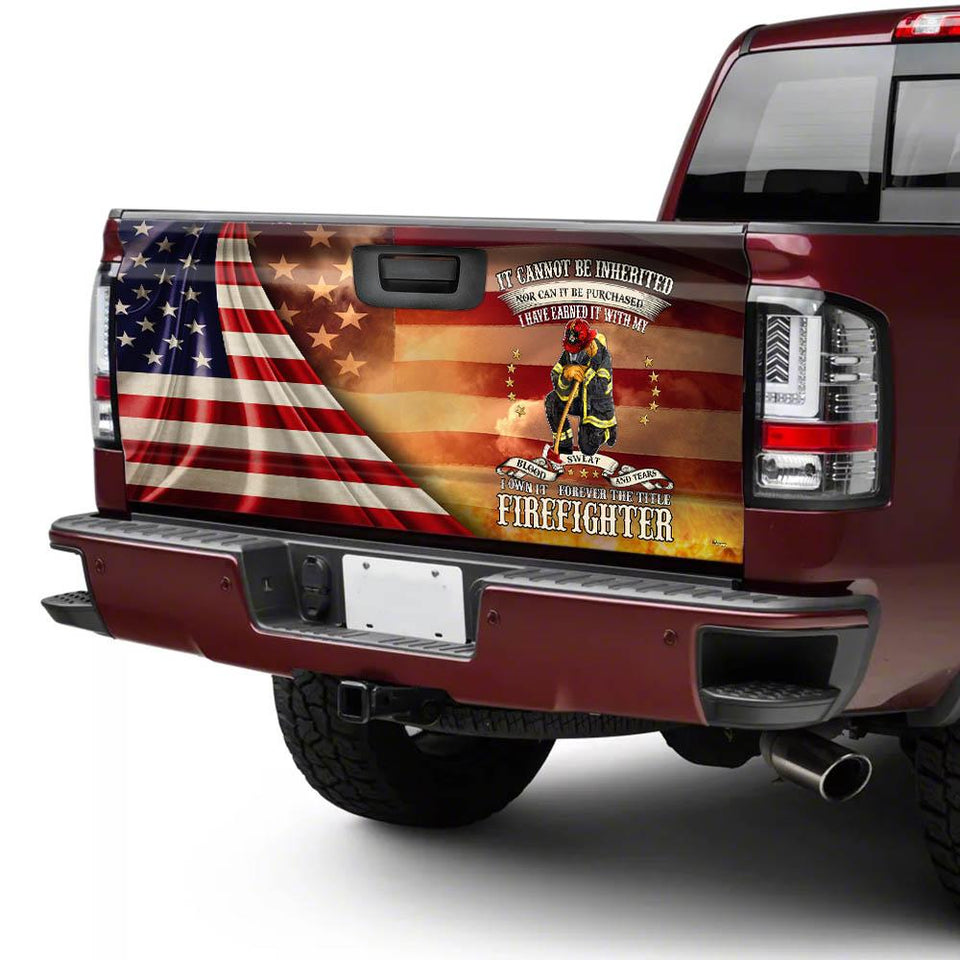 Forever The Title Firefighter truck Tailgate Decal Sticker Wrap Tailgate Wrap Decals For Trucks